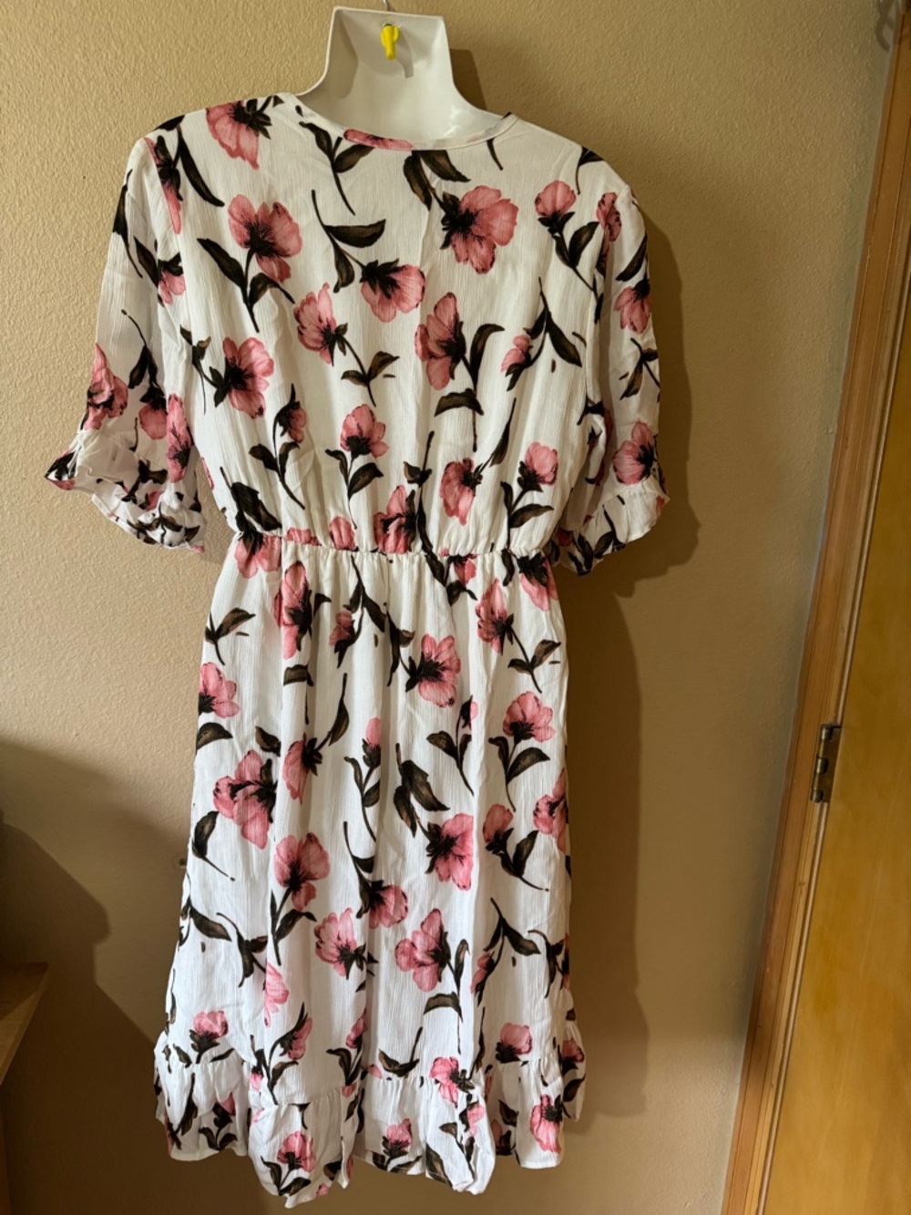 Ces Femme White Mini Dress with Pink Floral Print - Picture 9 of 12